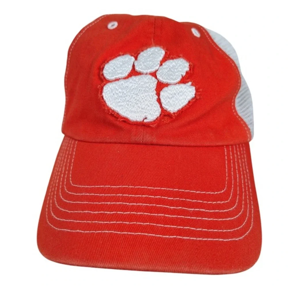 47‎ Brand Clemson Tigers NCAA Trucker Hat Orange Mesh Stretch Fit Cap One Size